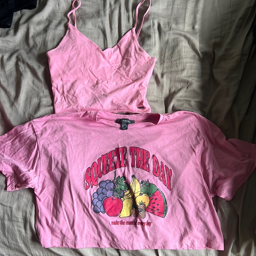2 for 1 Pink Tops. Hollister and Primark